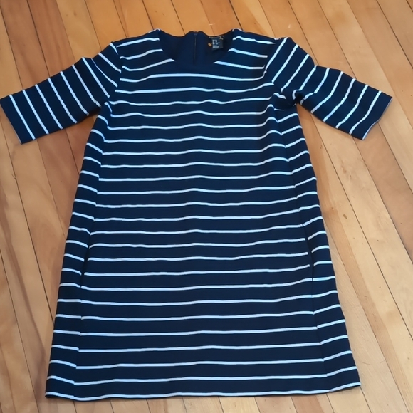 Basic H&M Navy Striped Dress 27" - Picture 3 of 6